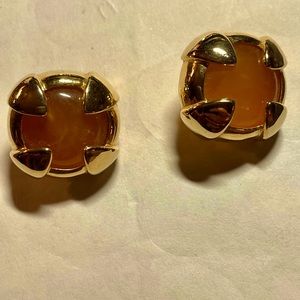 Black Friday sale! Givenchy highly desirable goldtone butterscotch clip earrings